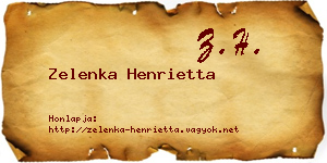 Zelenka Henrietta névjegykártya