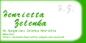 henrietta zelenka business card